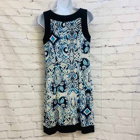 AB Studio Dress in Blues, Green And Black  - Medium - Picture 6 of 13